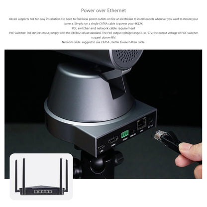 FEELWORLD 4K12X 4K PTZ Camera 12X Optical Zoom AI Tracking HDMI USB IP Remote Control, 4K12X