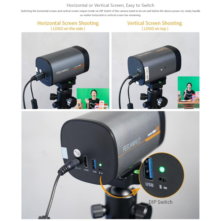 FEELWORLD HV10X Professional Streaming Camera Full HD 1080P 60fps USB 3.0 HDMI, UK Plug, US Plug, EU Plug, AU Plug