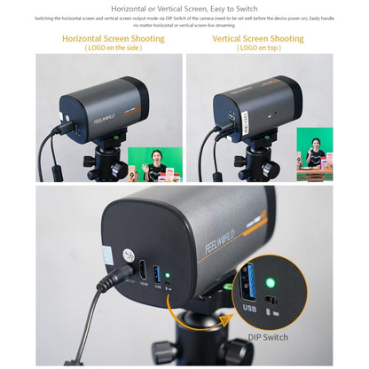 FEELWORLD HV10X Professional Streaming Camera Full HD 1080P 60fps USB 3.0 HDMI, UK Plug, US Plug, EU Plug, AU Plug