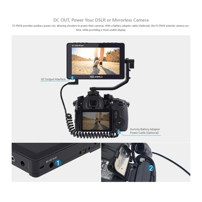 FEELWORLD F5 ProX 5.5 inch 1600nit High Bright Touch Screen DSLR Camera Field Monitor 4K HDMI F970 Install and Power Kit, F5 ProX