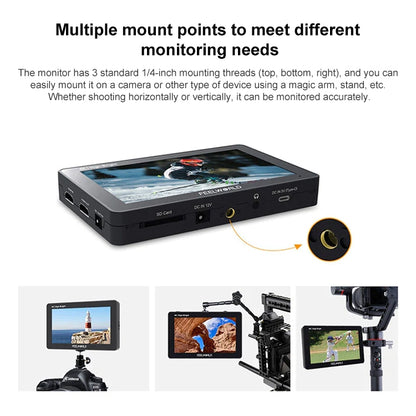 FEELWORLD F6 PLUSX 5.5 inch High Bright 1600nit Touch Screen DSLR Camera Field Monitor IPS FHD1920x1080 4K HDMI, F6 PLUSX