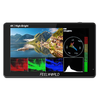 FEELWORLD LUT5E 5.5 inch High Bright 1600nit Touch Screen DSLR Camera Field Monitor F970 External Power and Install Kit 4K HDMI 1920X1080 IPS Panel, LUT5E