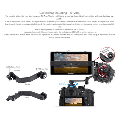 FEELWORLD LUT6E 6 inch 1600nits Touch Screen DSLR Camera Field Monitor Full HD1920x1080 IPS, LUT6E