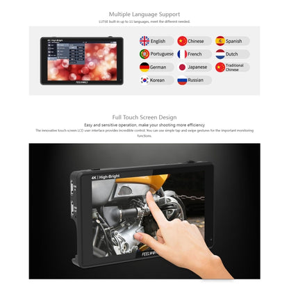 FEELWORLD LUT6E 6 inch 1600nits Touch Screen DSLR Camera Field Monitor Full HD1920x1080 IPS, LUT6E