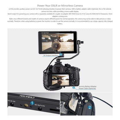 FEELWORLD LUT6E 6 inch 1600nits Touch Screen DSLR Camera Field Monitor Full HD1920x1080 IPS, LUT6E