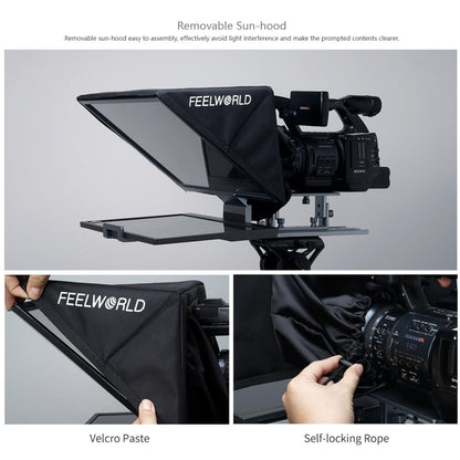 FEELWORLD TP16 16 inch Tablet Horizontal Vertical Prompting Folding Teleprompter, Bluetooth Remote Control, TP16
