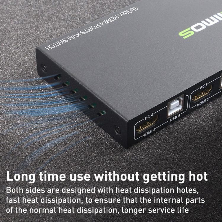 AIMOS AM-KVM401 4K 60Hz HDMI 4 In 1 Out KVM Switch, AM-KVM401