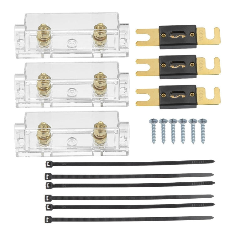 3 in 1 ANL Car Audio Modified Fuse Holder with 200A Fuse, 50A, 80A, 100A, 120A, 125A, 150A, 200A, 250A, 300A, 400A, 500A