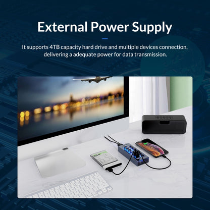 ORICO AT2U3-16AB-GY-BP 16 Ports USB 3.0 HUB with Individual Switches & Blue LED Indicator, AU Plug, EU Plug, UK Plug, US Plug