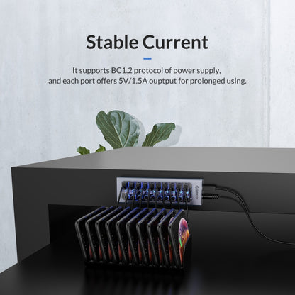 ORICO AT2U3-16AB-GY-BP 16 Ports USB 3.0 HUB with Individual Switches & Blue LED Indicator, AU Plug, EU Plug, UK Plug, US Plug