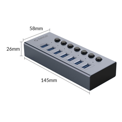 ORICO BT2U3-7AB-GY-BP 7 Ports USB 3.0 HUB with Individual Switches, 7AB