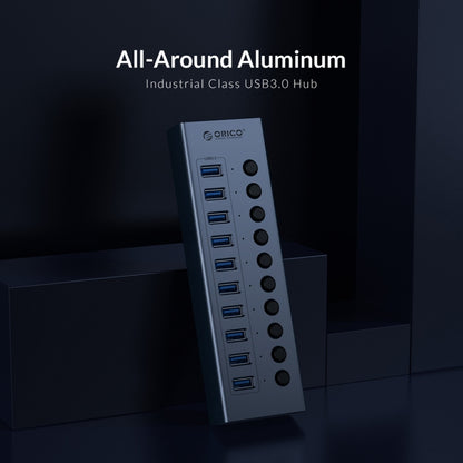 ORICO BT2U3-7AB-GY-BP 7 Ports USB 3.0 HUB with Individual Switches, 7AB