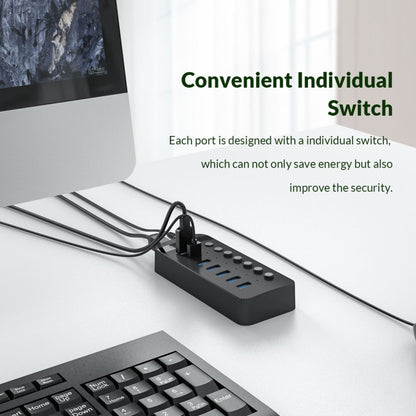 ORICO CT2U3-13AB Plastic Stripes 13 Ports USB 3.0 HUB with Individual Switches, AU Plug, EU Plug, UK Plug, US Plug