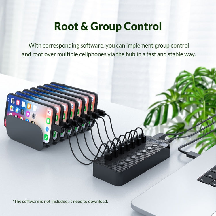 ORICO CT2U3-13AB Plastic Stripes 13 Ports USB 3.0 HUB with Individual Switches, AU Plug, EU Plug, UK Plug, US Plug