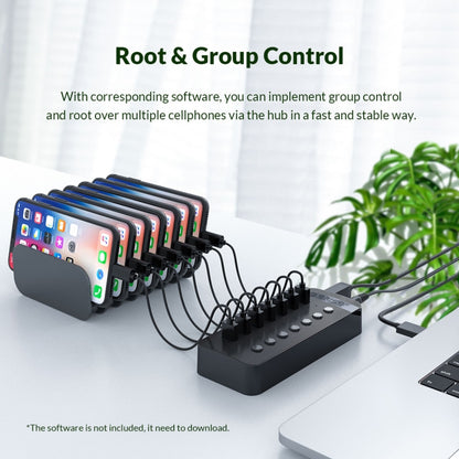 ORICO CT2U3-13AB Plastic Stripes 13 Ports USB 3.0 HUB with Individual Switches, AU Plug, EU Plug, UK Plug, US Plug