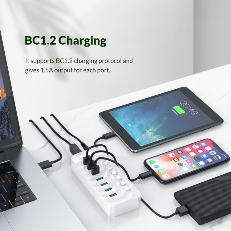 ORICO CT2U3-13AB Plastic Stripes 13 Ports USB 3.0 HUB with Individual Switches, AU Plug, EU Plug, UK Plug, US Plug