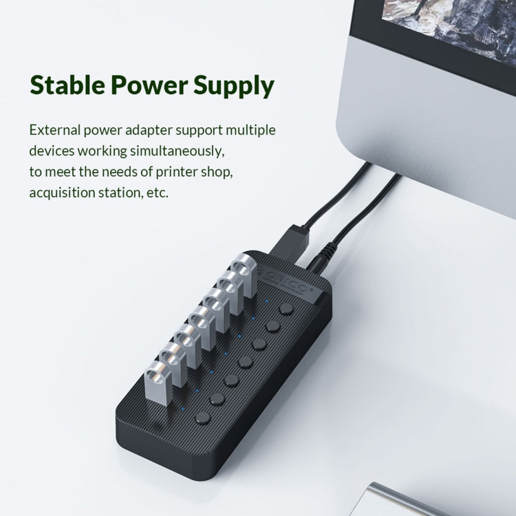 ORICO CT2U3-13AB Plastic Stripes 13 Ports USB 3.0 HUB with Individual Switches, AU Plug, EU Plug, UK Plug, US Plug