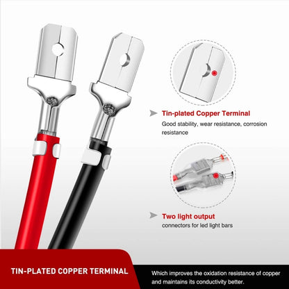 2pcs 16AWG For LED Lights / Off-Road Lights Car Wiring Harness Extension Cable Kit