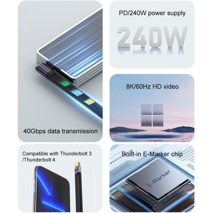 240W 40Gbps USB-C / Type-C Male to USB-C / Type-C Male Flexible Board Data Cable, Type-C Male to Type-C Male Side Bend, Type-C Male to Type-C Male 3D Bend