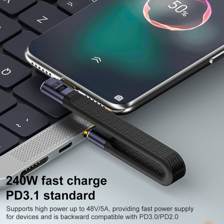 240W 40Gbps USB-C / Type-C Male to USB-C / Type-C Male Flexible Board Data Cable, Type-C Male to Type-C Male Side Bend, Type-C Male to Type-C Male 3D Bend