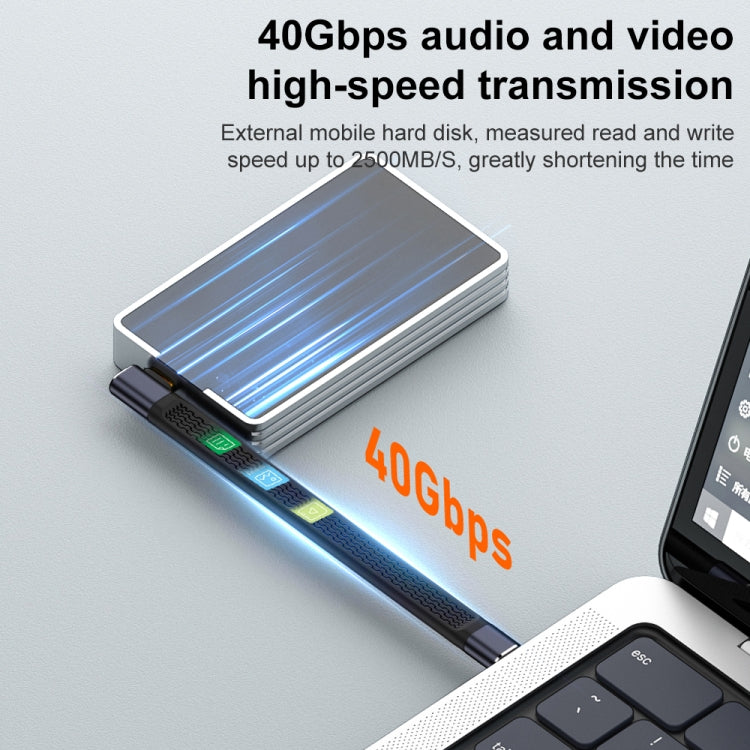 240W 40Gbps USB-C / Type-C Male to USB-C / Type-C Male Flexible Board Data Cable, Type-C Male to Type-C Male Side Bend, Type-C Male to Type-C Male 3D Bend