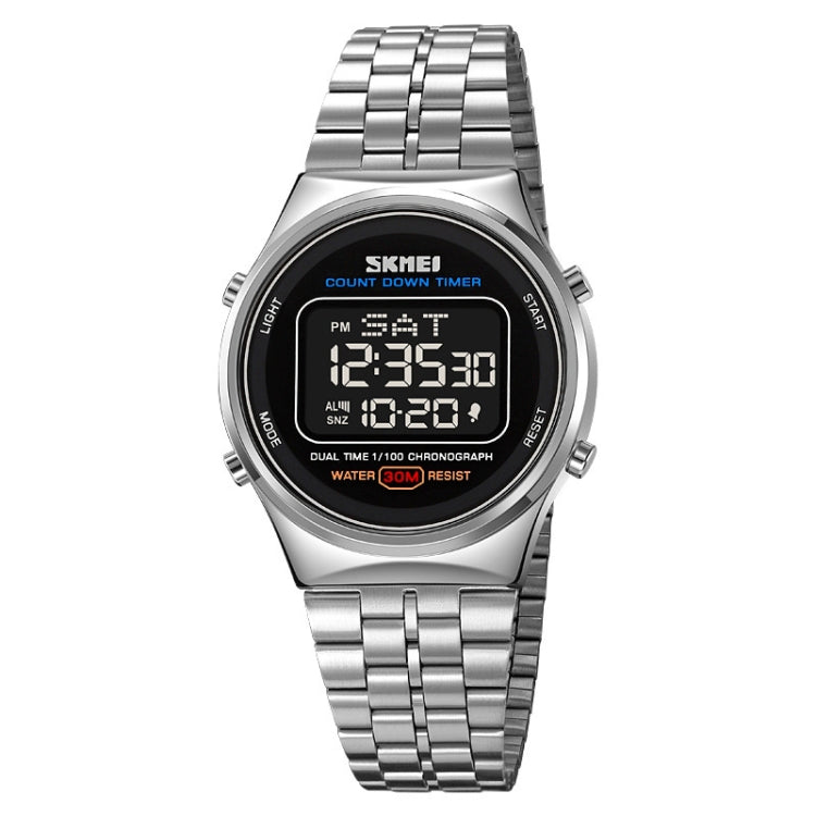 SKMEI 1882 Multifunctional Men 30M Waterproof Luminous Stainless Steel Digital Wrist Watch