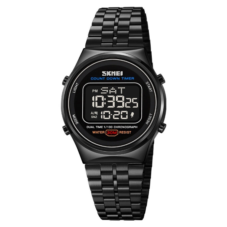 SKMEI 1882 Multifunctional Men 30M Waterproof Luminous Stainless Steel Digital Wrist Watch