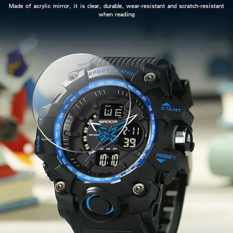 SANDA 3132 Men Multifunctional Waterproof Luminous Sports Watch
