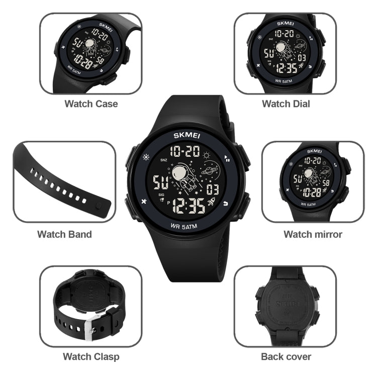 SKMEI 2068 Multifunctional Men 50M Waterproof Noctilucent Sports Digital Wrist Watch