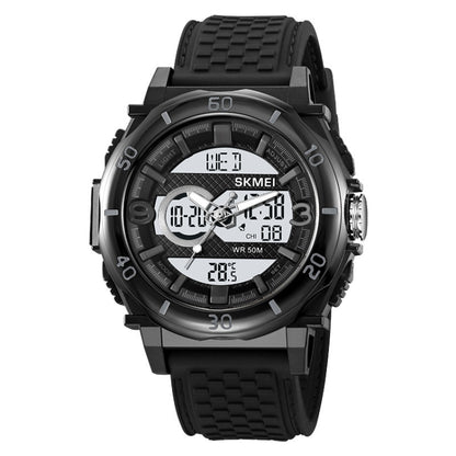 SKMEI 2098 Multifunctional Men 50M Waterproof Thermometer Dual Display Digital Wrist Watch