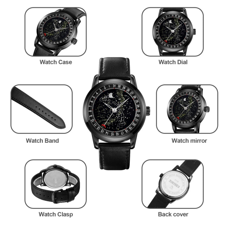 SKMEI 2116 Multifunctional Men 30M Waterproof Fashion Casual Quartz Watch