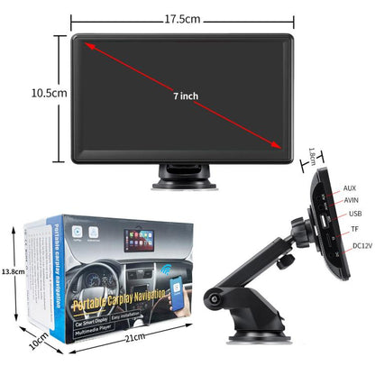 Car 7 inch IPS Portable Smart Screen Wireless Screen Projection Carplay Android Auto, with Reversing Camera, with Reversing Camera