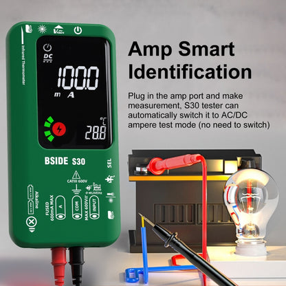BSIDE S30 Smart Color Screen Infrared Temperature Measurement Multimeter, S30 (Green), S30 (Red), S30 (Black)