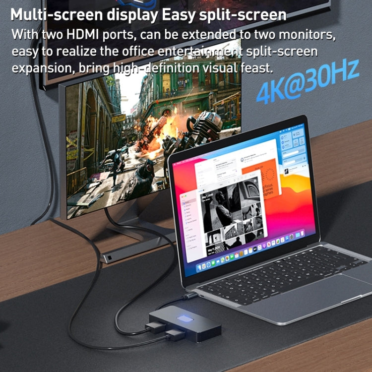 BYL-2312 Type-C to HDMI 4K 30Hz + USB3.0 + PD100W Docking Station HUB, BYL-2312