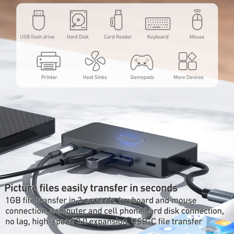 BYL-2312 Type-C to HDMI 4K 30Hz + USB3.0 + PD100W Docking Station HUB, BYL-2312