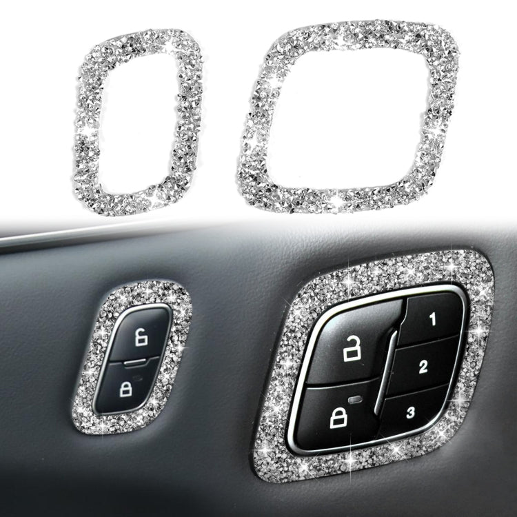 For Ford Mustang Mach E 2021 Car Door Lock Button Diamond Decorative Sticker, Left Drive, Door Lock Button