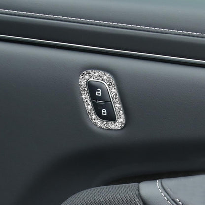 For Ford Mustang Mach E 2021 Car Door Lock Button Diamond Decorative Sticker, Left Drive, Door Lock Button