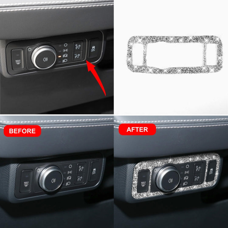For Ford Mustang Mach E 2021 Car Headlight Switch Panel Diamond Decorative Sticker, Headlight Switch Panel