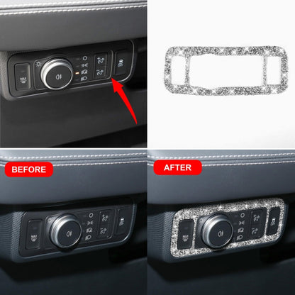 For Ford Mustang Mach E 2021 Car Headlight Switch Panel Diamond Decorative Sticker, Headlight Switch Panel