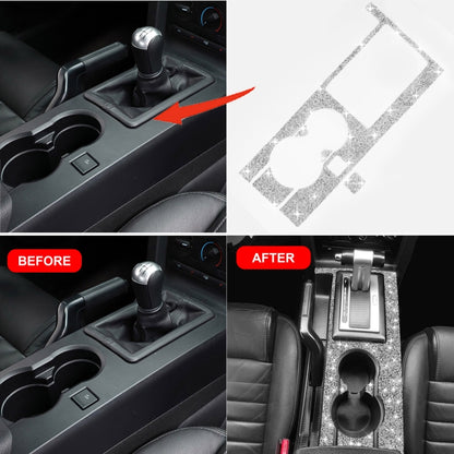 For Ford Mustang 2005-2009 Car Gear Panel Diamond Decorative Sticker, Left Drive, Gear Panel