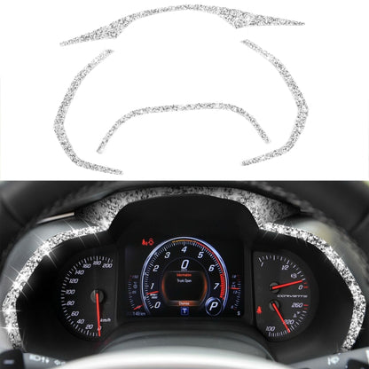 For Chevrolet Corvette C7 2014-2019 4 in 1 Car Dashboard Frame Diamond Decorative Sticker, Left Drive, 4 in 1 Dashboard Frame