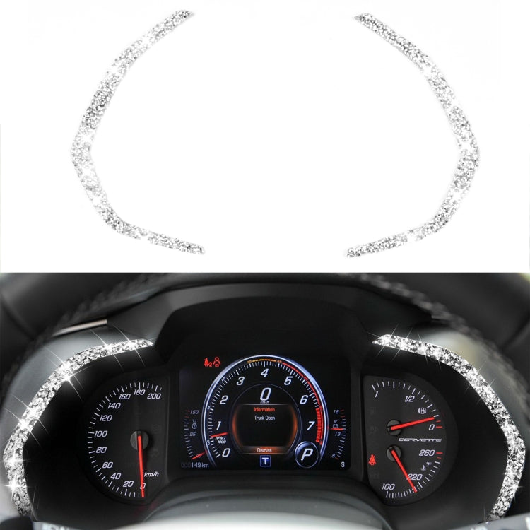 For Chevrolet Corvette C7 2014-2019 2 in 1 Car Dashboard Frame Diamond Decorative Sticker, Left Drive, 2 in 1 Dashboard Frame
