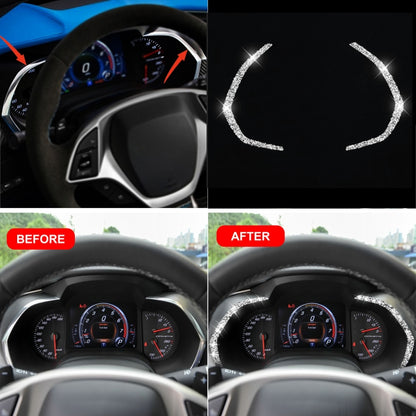 For Chevrolet Corvette C7 2014-2019 2 in 1 Car Dashboard Frame Diamond Decorative Sticker, Left Drive, 2 in 1 Dashboard Frame