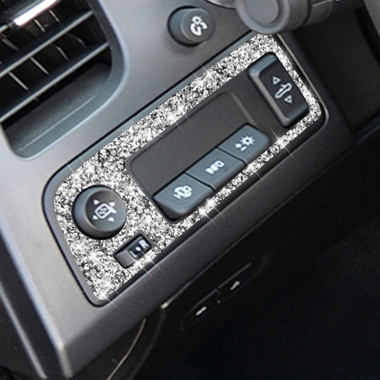For Chevrolet Corvette C7 2014-2019 Car Headlight Switch Frame Diamond Decorative Sticker, Left Drive, Headlight Switch Frame