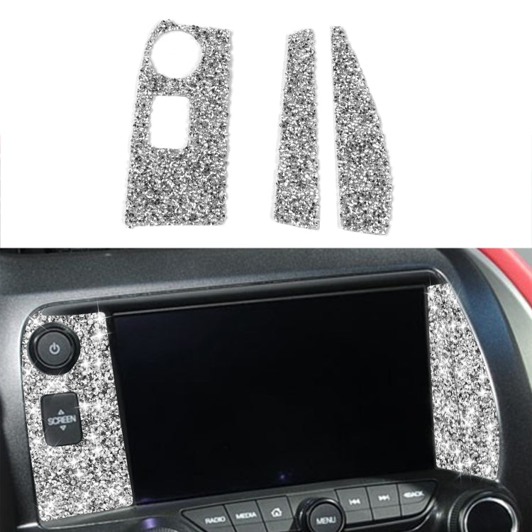 For Chevrolet Corvette C7 2014-2019 3 in 1 Car Navigate Panel Diamond Decorative Sticker, Left Drive, 3 in 1 Navigate Panel