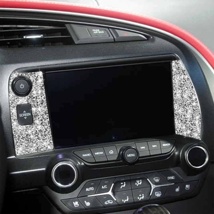 For Chevrolet Corvette C7 2014-2019 3 in 1 Car Navigate Panel Diamond Decorative Sticker, Left Drive, 3 in 1 Navigate Panel
