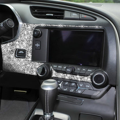 For Chevrolet Corvette C7 2014-2019 4 in 1 Car Central Control Panel Diamond Decorative Sticker, Left Drive, 4 in 1 Central Control Panel