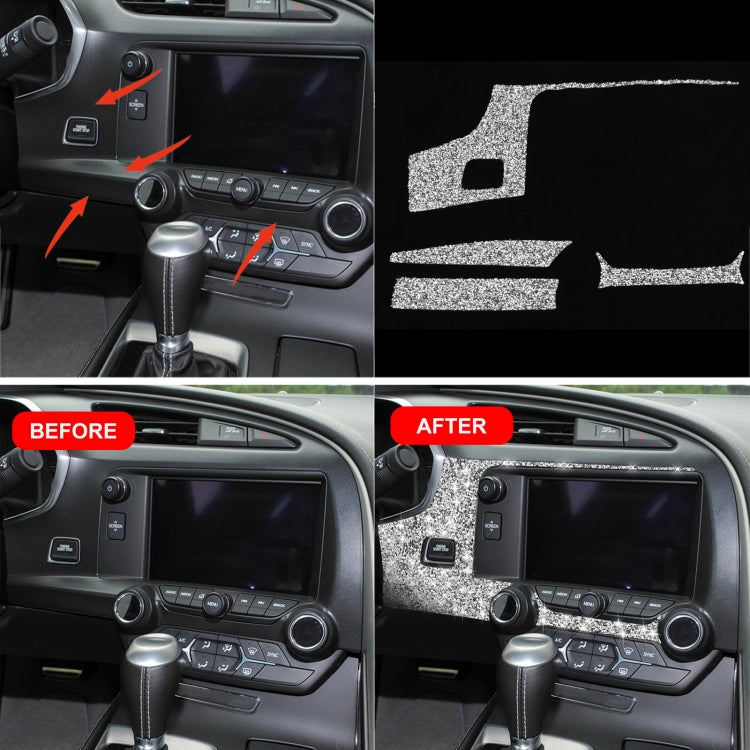 For Chevrolet Corvette C7 2014-2019 4 in 1 Car Central Control Panel Diamond Decorative Sticker, Left Drive, 4 in 1 Central Control Panel