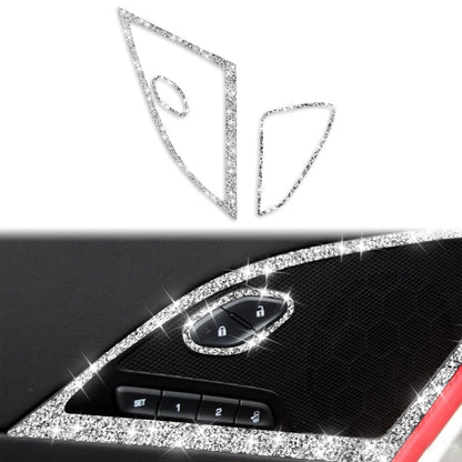 For Chevrolet Corvette C7 2014-2019 Car Door Speaker Frame Diamond Decorative Sticker, Left Drive, Door Speaker Frame