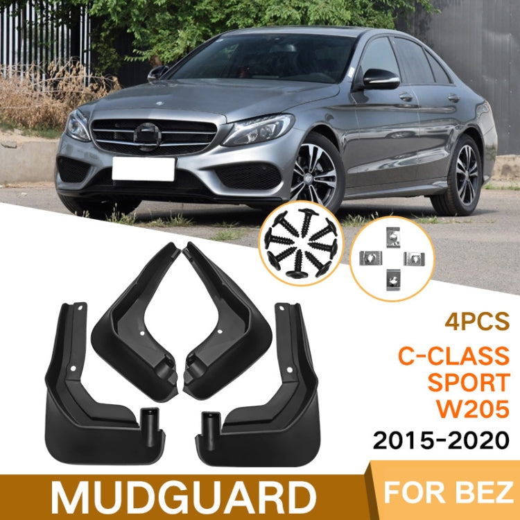 4pcs/Set Car Auto Soft Plastic Splash Flaps Fender Guard, For Mercedes-Benz C-Class W205 Sport 2015-20, For Mercedes-Benz C-Class W205 2015-2020, For Mercedes-Benz C-Class W205 Sport 2008-14, For Mercedes-Benz C-Class W205 2011-2014